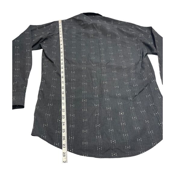 Oaktree Dress Shirt Men's Medium (15-15.5) Gray Printed Polyester Classic Formal - Picture 6 of 7